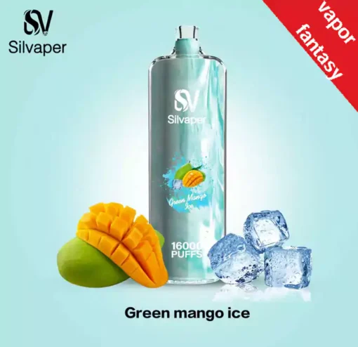 Silvaper Rocket 16000 Puffs disposable dtl 3mg Green Mango Ice